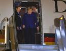 Angela Merkel arrives in Delhi; to hold talks with PM