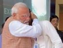 PM Modi gives tight hug to emotional ISRO chief