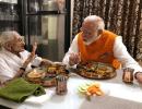 Full plate: Modi has lunch with mother on his birthday