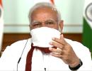 Modi wears homemade mask at meet with CMs