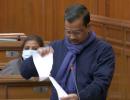 Can't betray farmers: Kejriwal tears farm laws copies