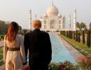 Donald, Melania enjoy romantic walk at Taj Mahal