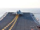 Naval version of Tejas takes off from aircraft carrier