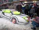 PHOTOS: Kashmiri youth builds car out of snow