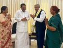 Dhankhar meets outgoing Vice President Naidu