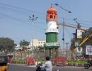 Jinnah Tower in AP painted in tricolour amid row