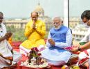 Left objects to puja at emblem installation at Parl