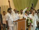 Bottles hurled at OPS, AIADMK meet backs Edappadi