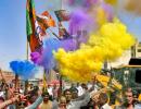 PHOTOS: BJP, AAP celebrate Holi early with poll win