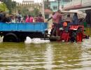 In waterlogged B'luru, techies ride tractors to office