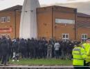 Muslim protest outside UK temple turns violent, 1 held