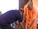 SEE: Rajinikanth meets Yogi, touches his feet