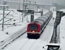 STUNNING! Train Passes Through Snow