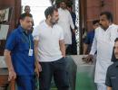 Rahul visits Parl for 1st time after disqualification