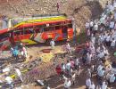 24 killed, over 40 injured as bus falls from bridge in MP