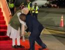 PM of Papua New Guinea touches Modi's feet on arrival