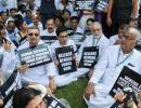 Abhishek Banerjee leads TMC protest at Rajghat