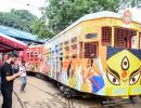 Kolkata Tram Gets Puja Makeover!