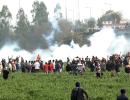 Farmers face tear gas shells via drones, water cannons