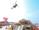 SEE: IAF choppers shower flower petals on Ram mandir