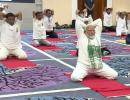 PM leads Yoga Day event in Kashmir amid rain spoiler