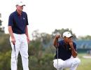 Presidents Cup: Woods, Stricker crash but US in command