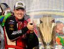 Stewart wins NASCAR title in style