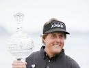 Mickelson outplays Woods to win Pebble Beach title