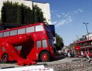 Double-decker bus gets Olympic make-over