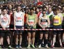 Security, black ribbons for Boston at London Marathon