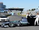 PHOTOS: Hamilton shows off his new Mercedes F1 car