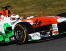 Force India collect tyre information on day 2 of testing