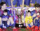 Barca babies revel as daddies lift La Liga trophy!