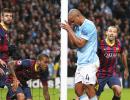 Barcelona teach City a lesson; Pellegrini questions impartiality of referee