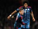 CLeague PHOTOS: Bayern overpower 10-Man Arsenal; Atletico grab late win