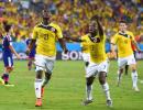 PHOTOS: Colombia top Group C; Greece scrape through