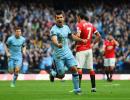 Ten-man United beaten in Van Gaal's first Manchester derby