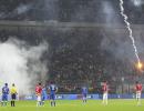 Euro 2016 qualifiers: Croatia draw with Italy amid flares, crowd trouble