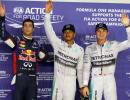 Hamilton edges Rosberg to secure Singapore pole