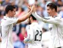 La Liga: Ronaldo treble as Real hit eight, Atletico held