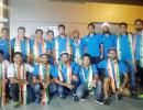 Proud Hockey team arrives after clinching Azlan Shah bronze