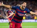 Champions League PIX: Sergi, Suarez rescue Barca; Bayern thrash Dinamo