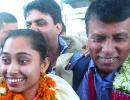 WATCH! Dipa gets a hero's welcome in return to India