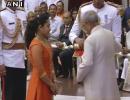 Olympians Sakshi, Karmakar receive Padma honours