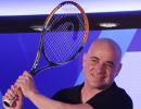 PHOTOS: Tennis legend Agassi makes Mumbai stop over!