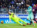 La Liga: Messi, Suarez help Bara down Eibar, Sevilla stage fightback