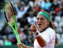 Ostapenko outclasses Wozniacki to reach French semis