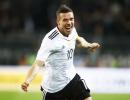 Friendly: Podolski bids goodbye with stunning winner over England