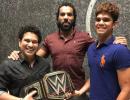 PHOTOS: When WWE champion met the 'God of Cricket'