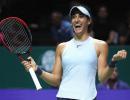 WTA Finals: Garcia stuns Wozniacki to advance, Halep out